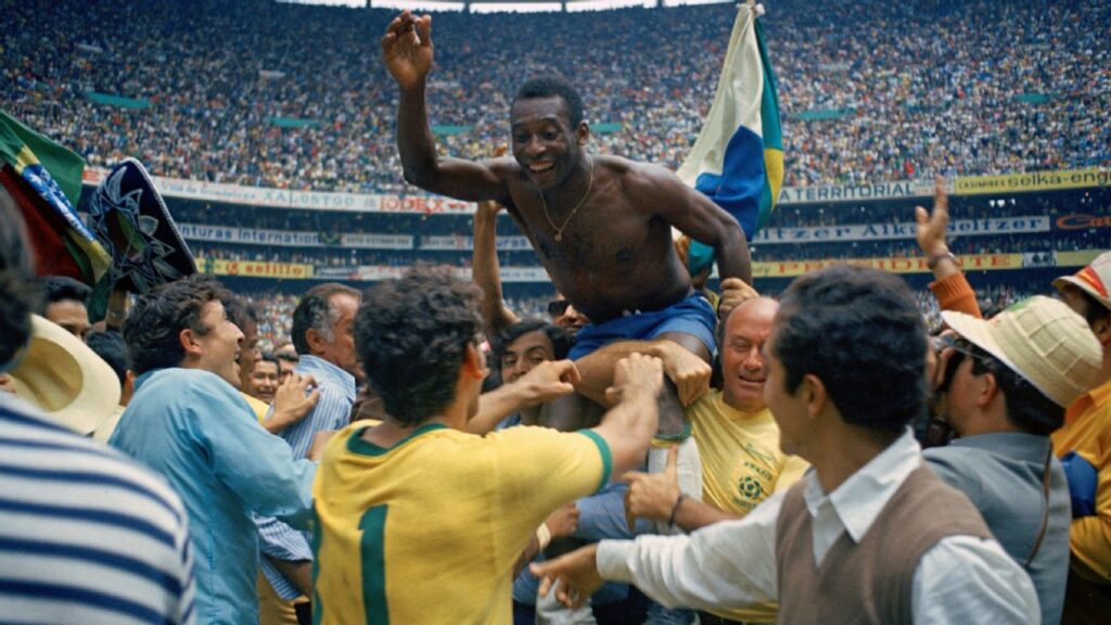 Pele Celebrando campeonato Mundial 1970